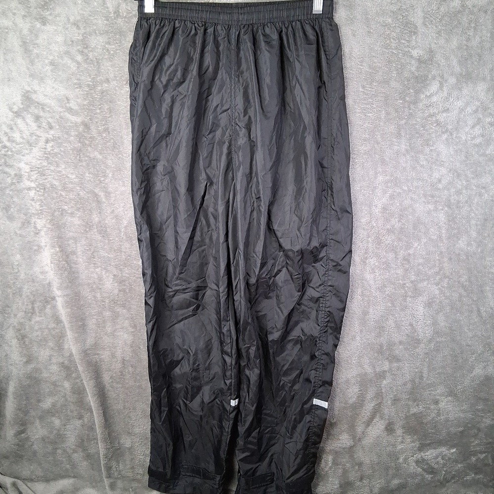 VTG L.L. Bean Women's Medium Windbreaker Pants Track Style Black Made In USA 90s - Picture 1 of 8